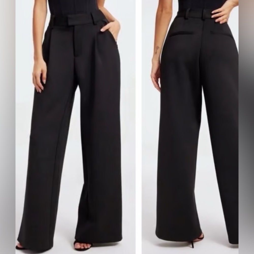NWT GOOD AMERICAN Scuba Pleated Trouser Pants Size 2/26